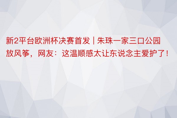 新2平台欧洲杯决赛首发 | 朱珠一家三口公园放风筝，网友：这温顺感太让东说念主爱护了！